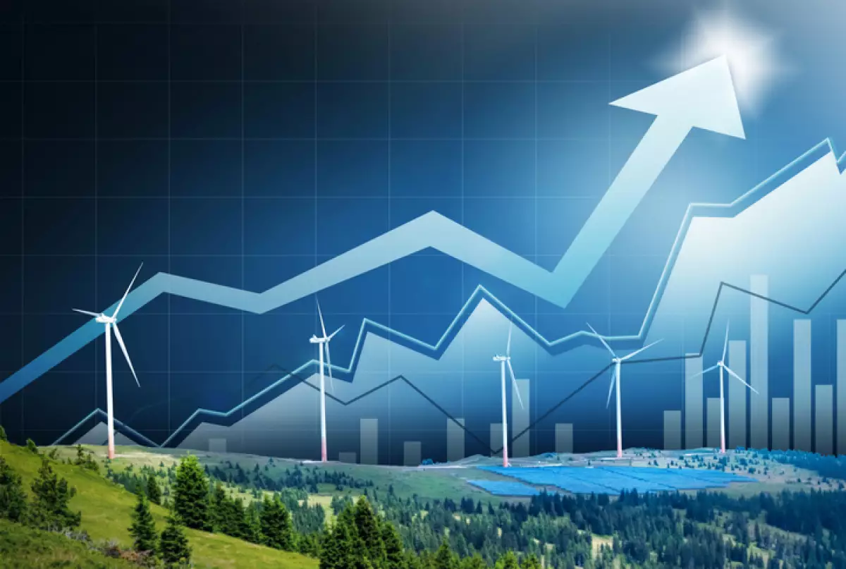 gráfico cafinanciera con campos de energía eolica