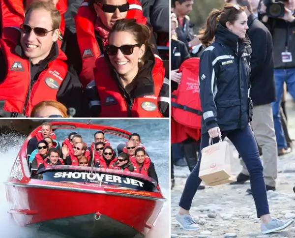 Los Duques de Cambridge cerraron el día con broche de oro, a bordo de una lancha en el río Shotover.