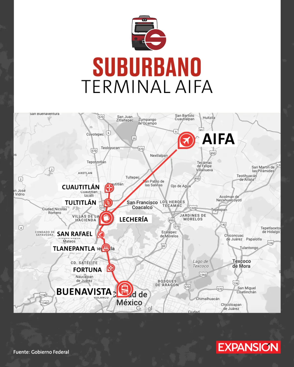 Mapas de transporte de la CDMX a estados aledaños