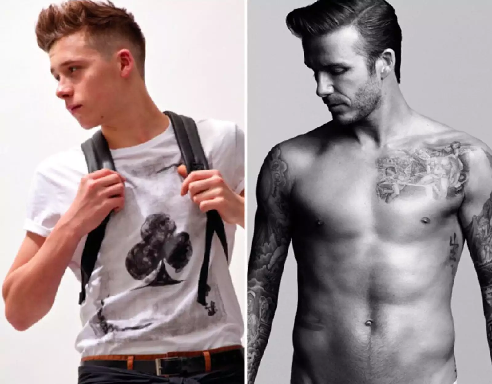 En algunas de sus poses nos recuerda a algunas características de David Beckham.