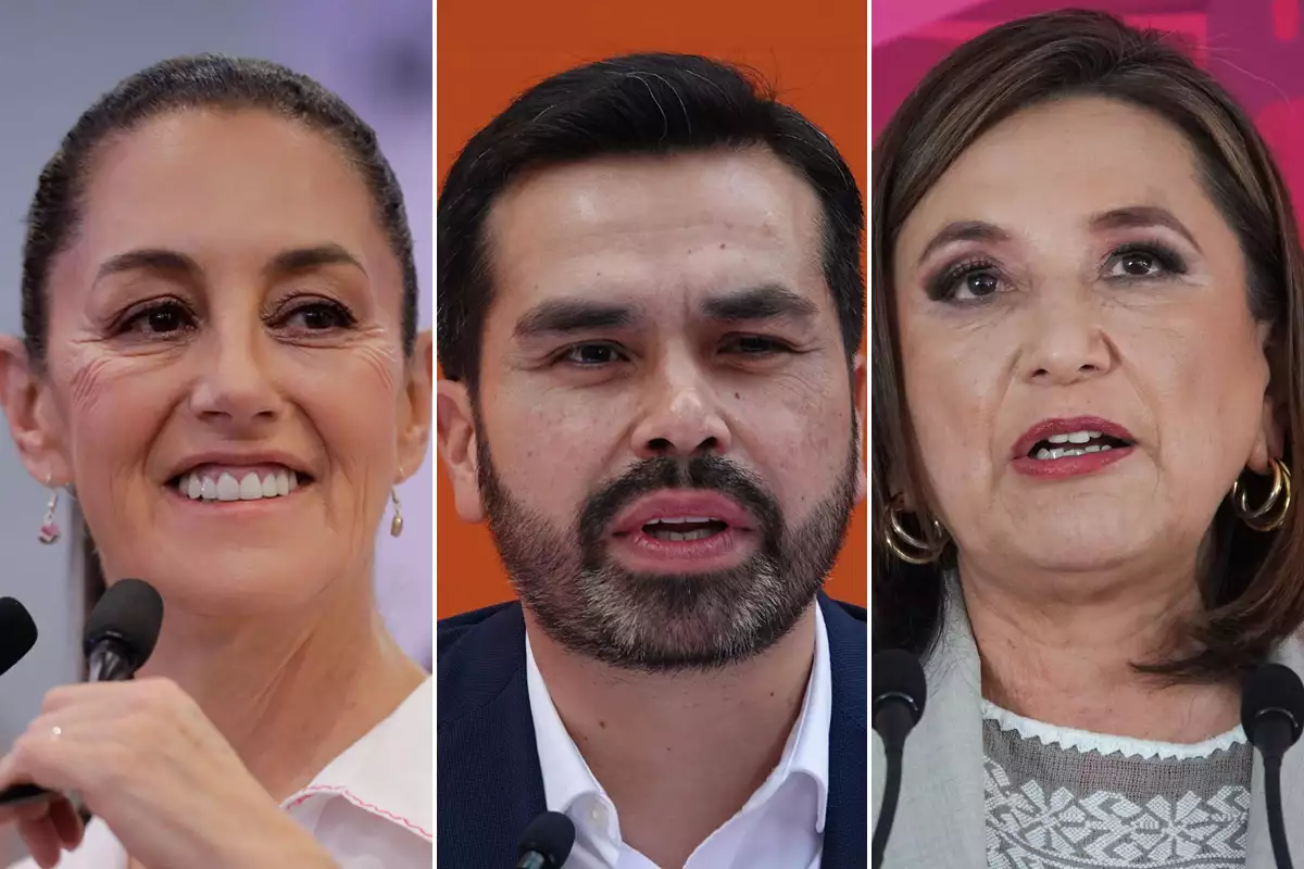 Claudia Sheinbaum, Jorge Álvarez Máynez y Xóchitl Gálvez