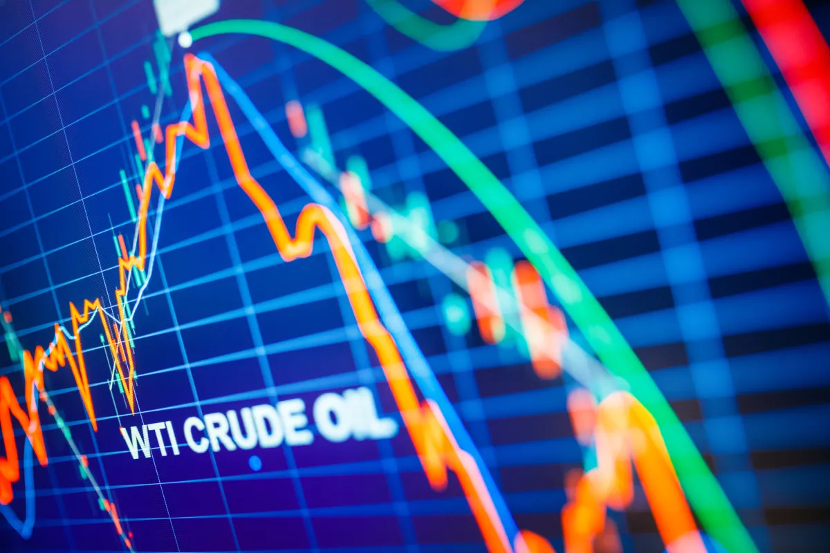 Data analyzing in commodities energy market: the charts and quotes on display. US WTI crude oil price analysis. Stunning price drop for the last 20 years.