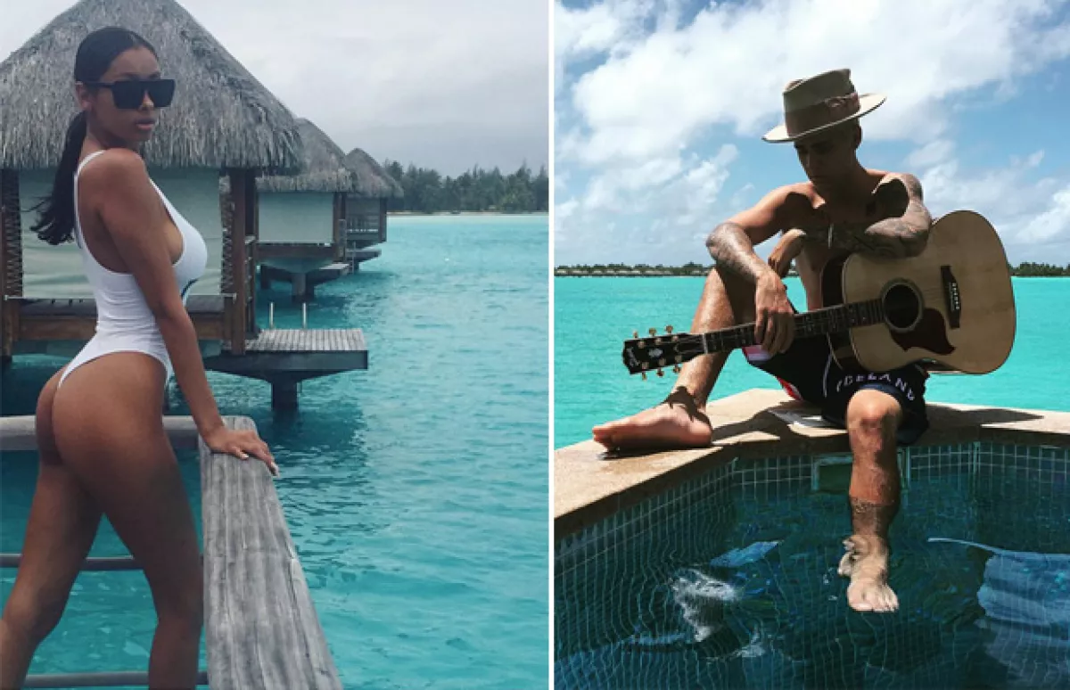 A juzgar por sus fotos de Instagram, Justin todavía se encuentra en Bora Bora en compañía de Jayde Pierce.
