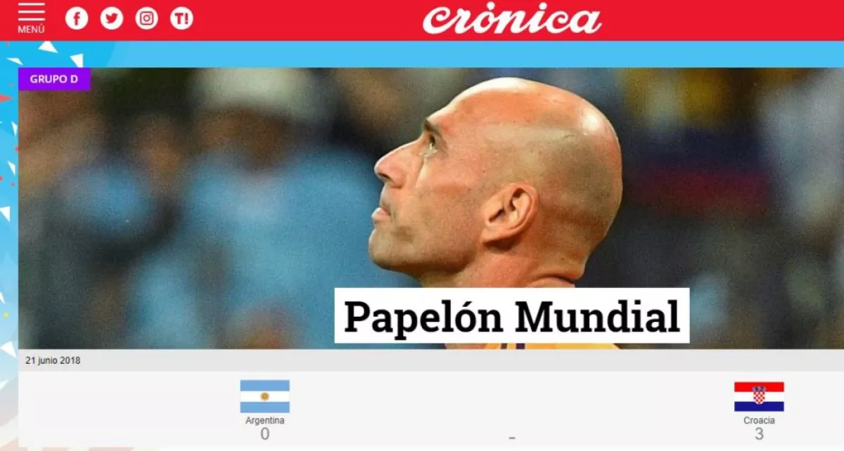Diario Crónica Argentona Croacia