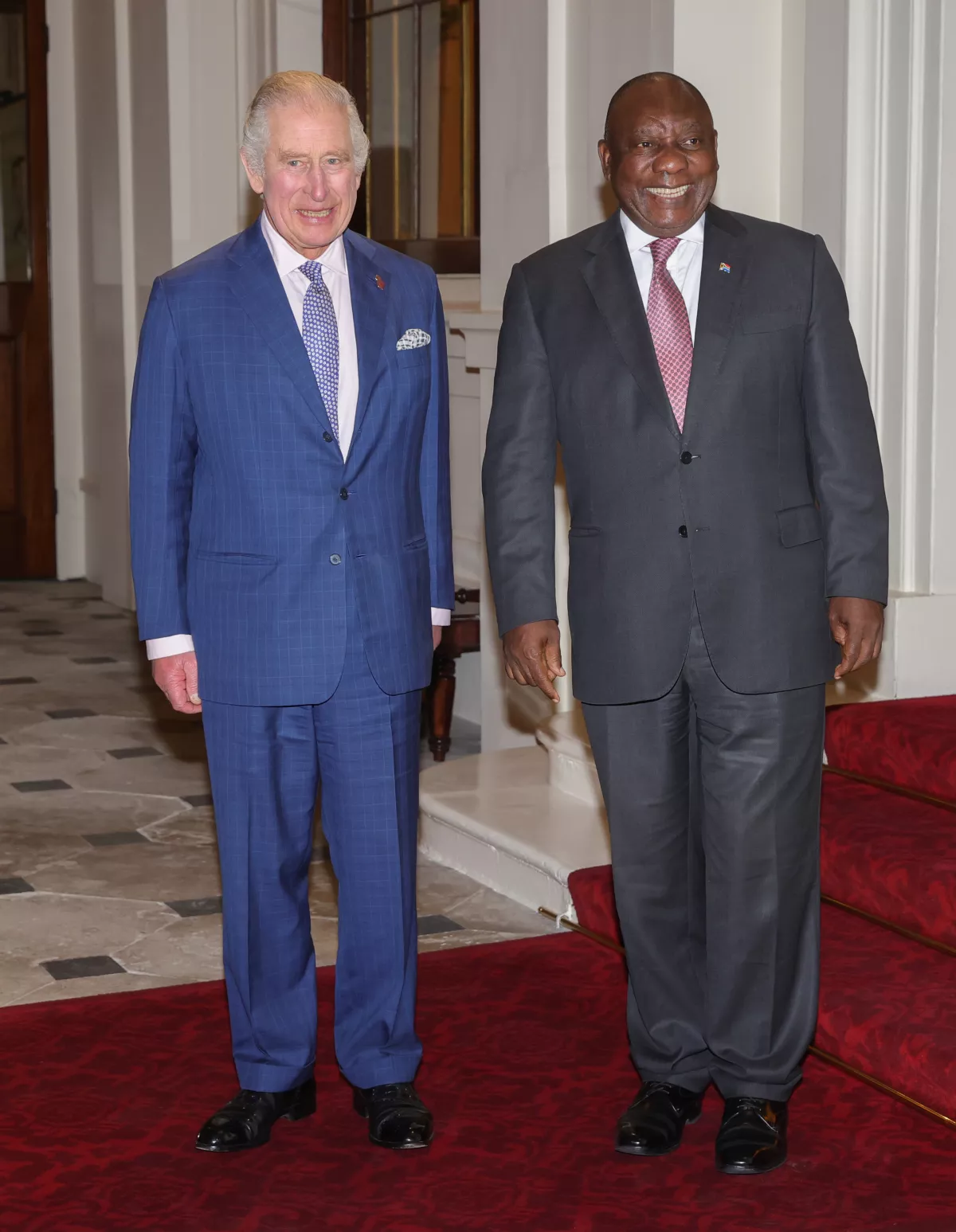 Rey Carlos III y presidente Cyril Ramaphosa