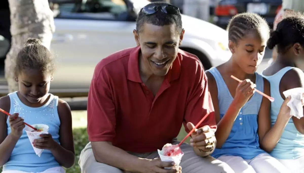 Barack Obama tiene dos debilidades: el helado y sus hijas.