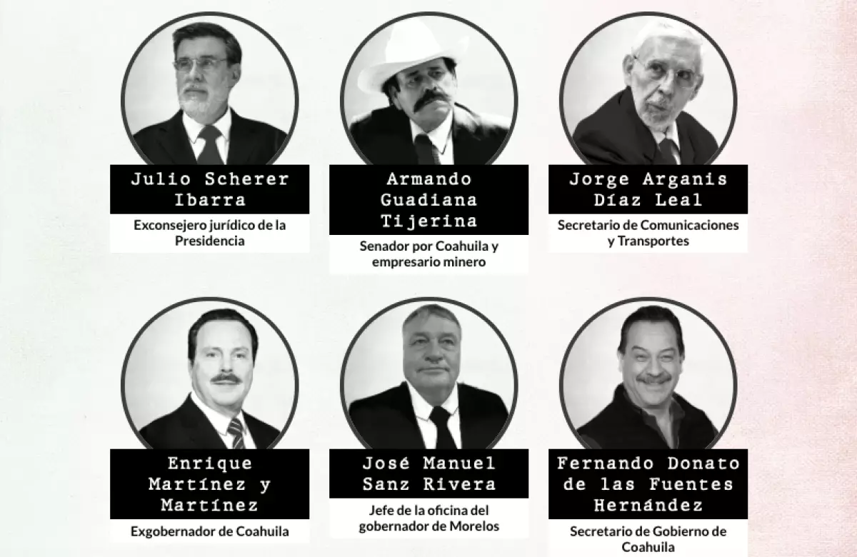 Pandora Papers: imágenes de Julio Scherer, Armando Guadiana, Jorge Arganis, Enrique Martínez, José Manuel Sanz y Fernando Donato de las Fuentes