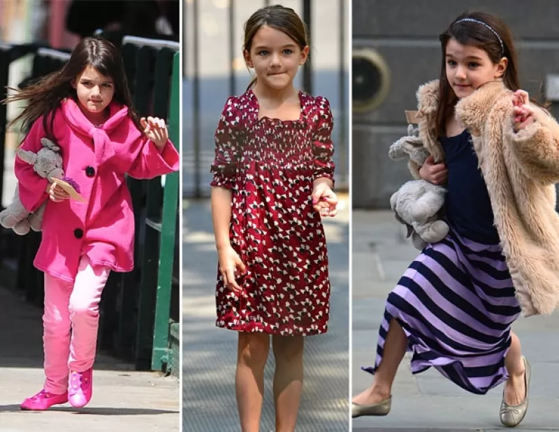 A sus siete años, la primogénita de Katie y Tom, ya es toda una experta en moda, por ello, su mamá ha decidido que la pequeña diseñe para su línea Holmes & Yang.