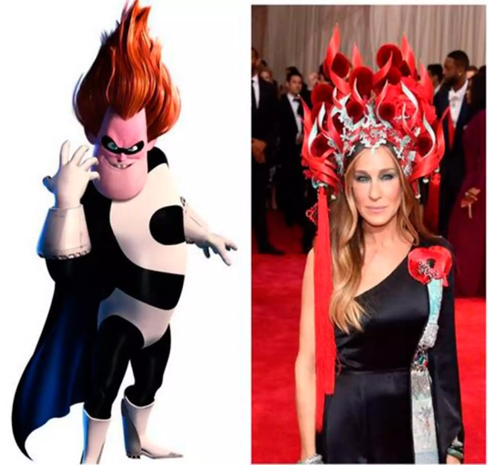 Los comparativos no faltaron, aquí se hace uno con Syndrome, personaje villano de la cinta Los Increíbles.
