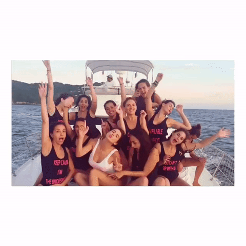 Michelle Renaud en su despedida de solter