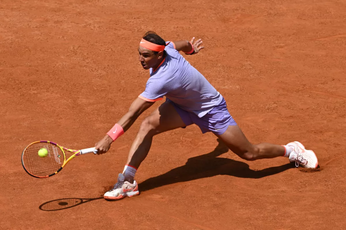rafael nadal en su entrenamiento del roland garros 2024