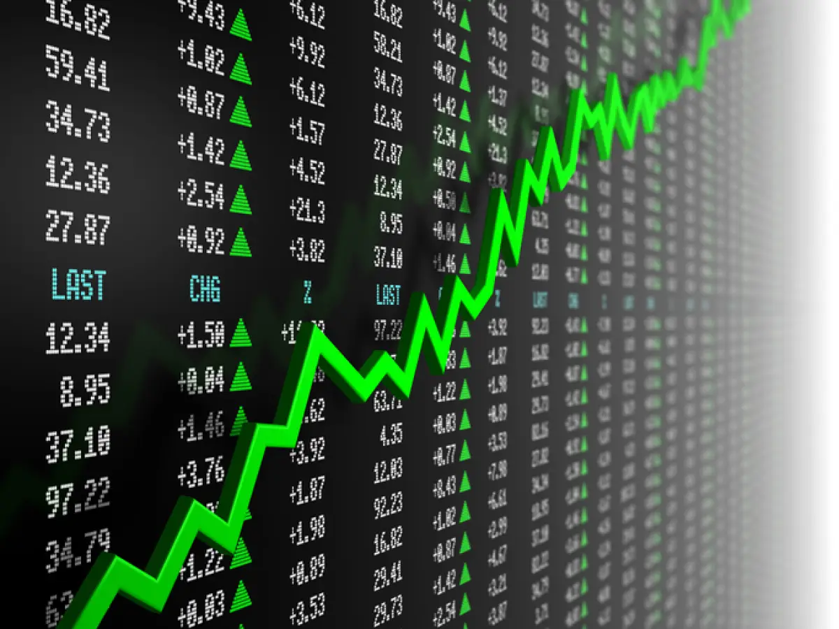 gráfica financiera en verde