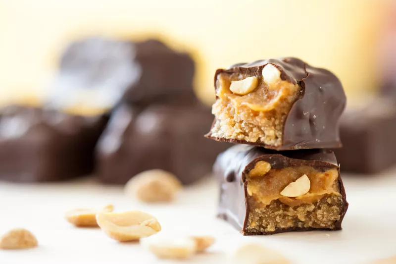 chocolate bars with peanuts and dates