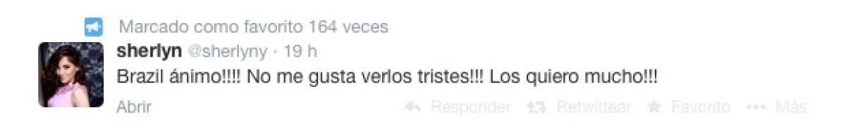 Sherlyn se unió a los comentarios de respaldo a Brasil.