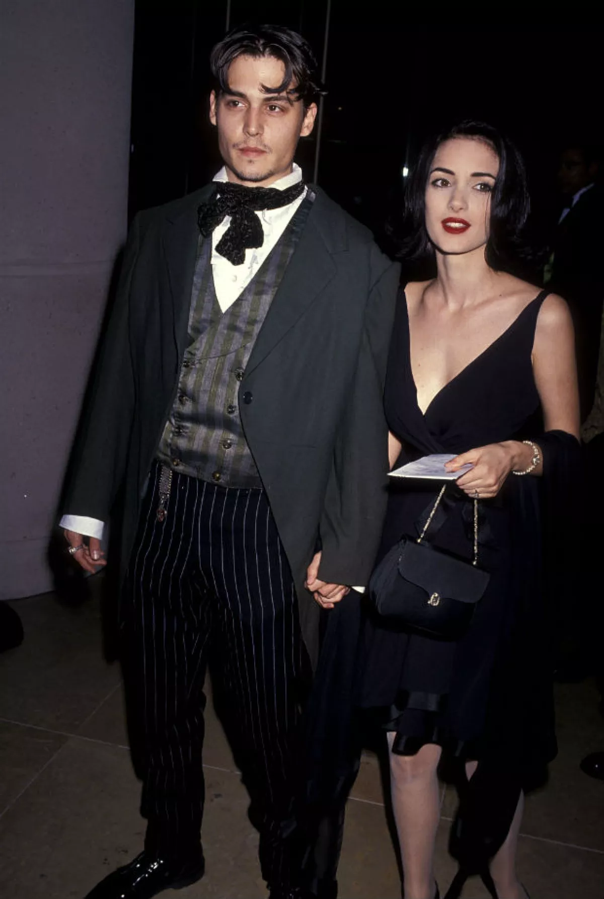 Johnny y Winona a su llegada a los Golden Globes de 1991.