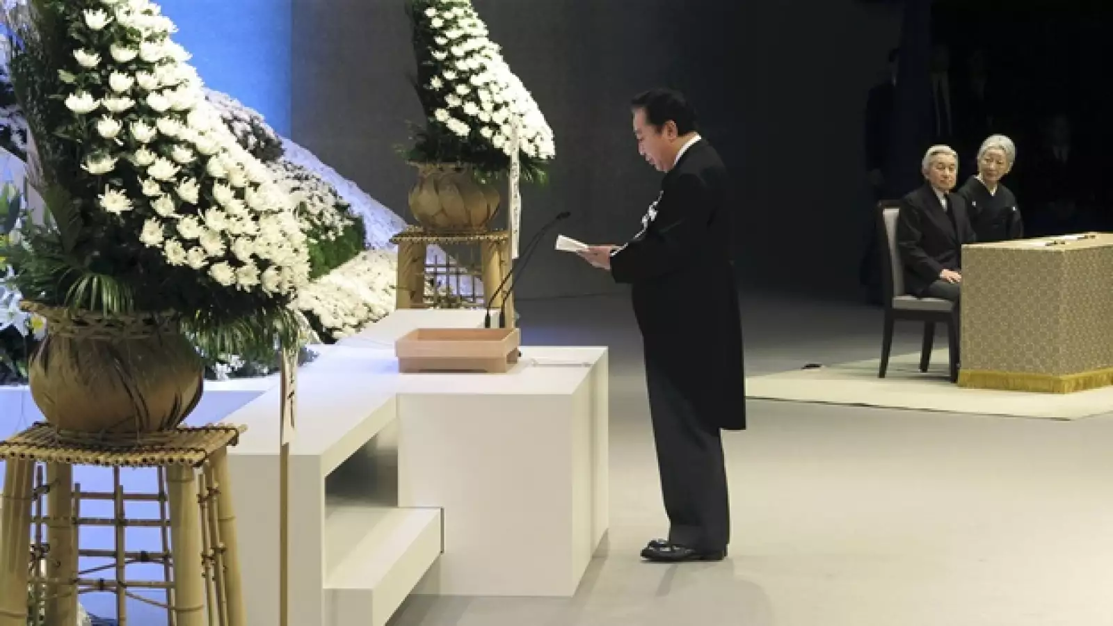 el primer ministro de japon Yoshihiko Noda ofrece un discurso