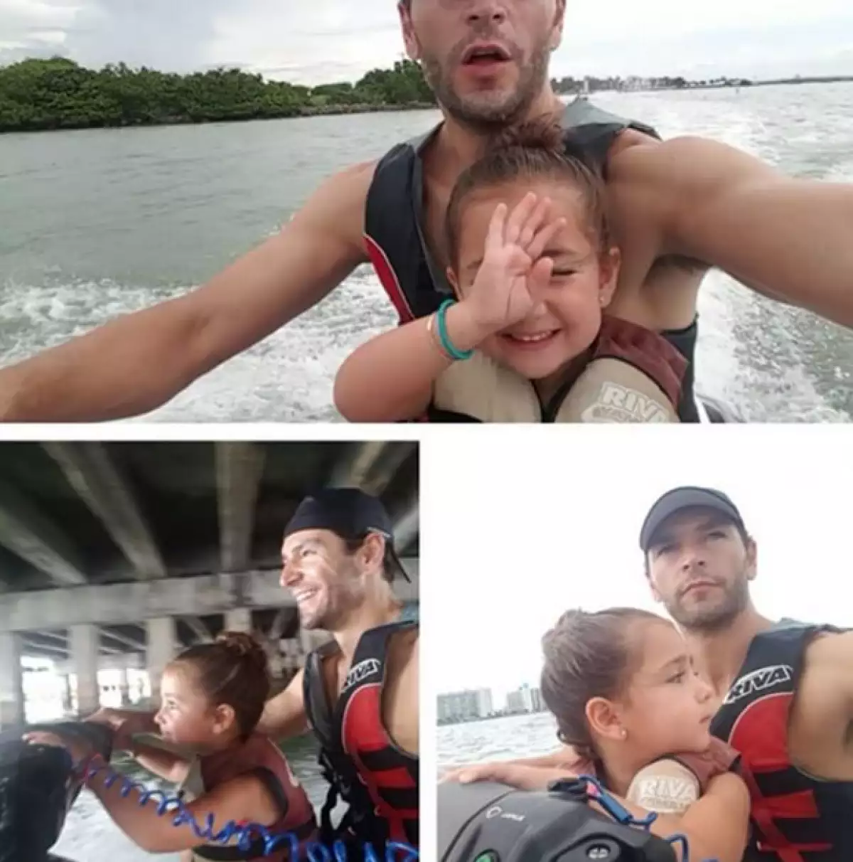 Apenas hace una semana nació la tercer hija de la actriz y su esposo, y parece que es él quien se encarga de distraer a mini Jacky y Carolina.