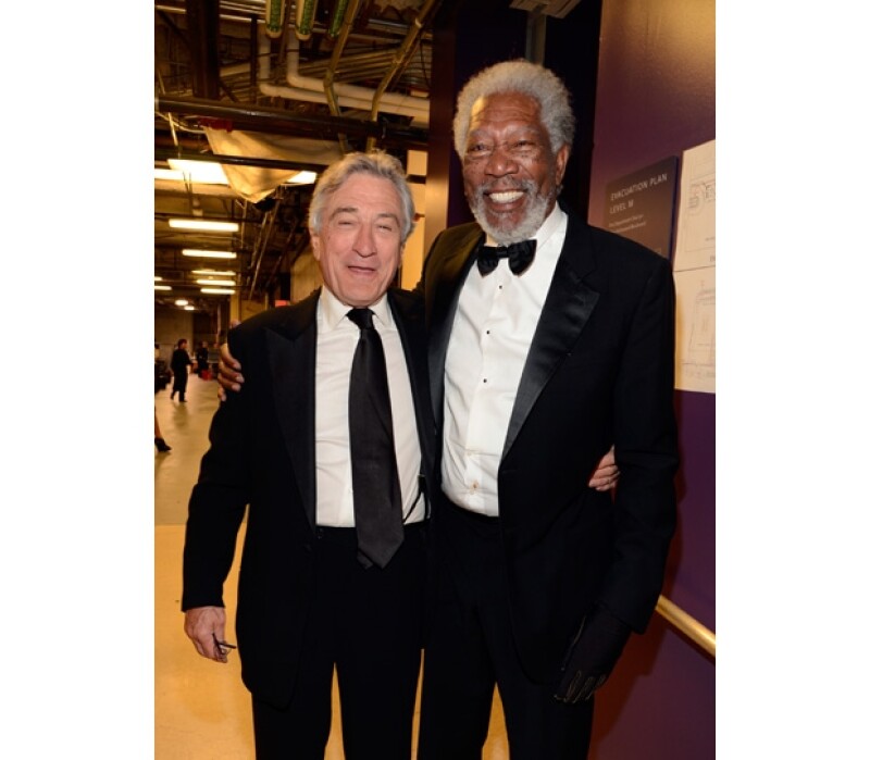 Robert DeNiro y Morgan Freeman fueron vistos en backstage de lo más divertidos.