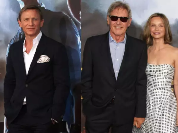 Daniel Craig y Harrison Ford, quien estuvo acompañado por su esposa, también desfilaron por la alfombra roja.