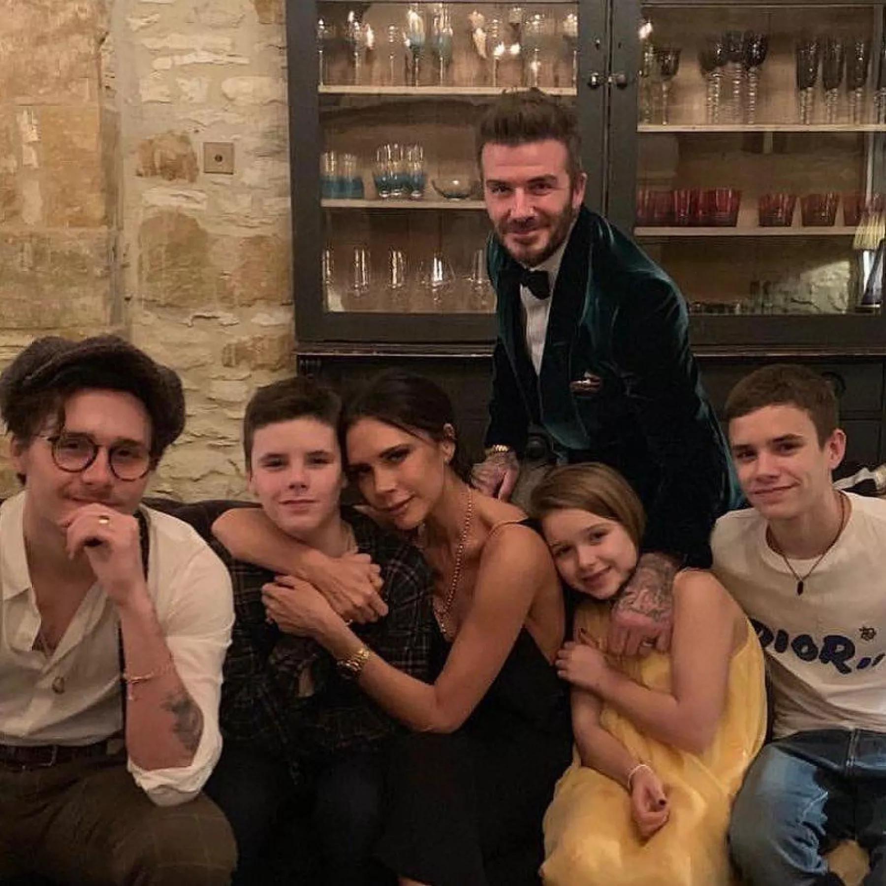 Brooklyn, Cruz, Victoria, David, Harper y Romeo Beckham