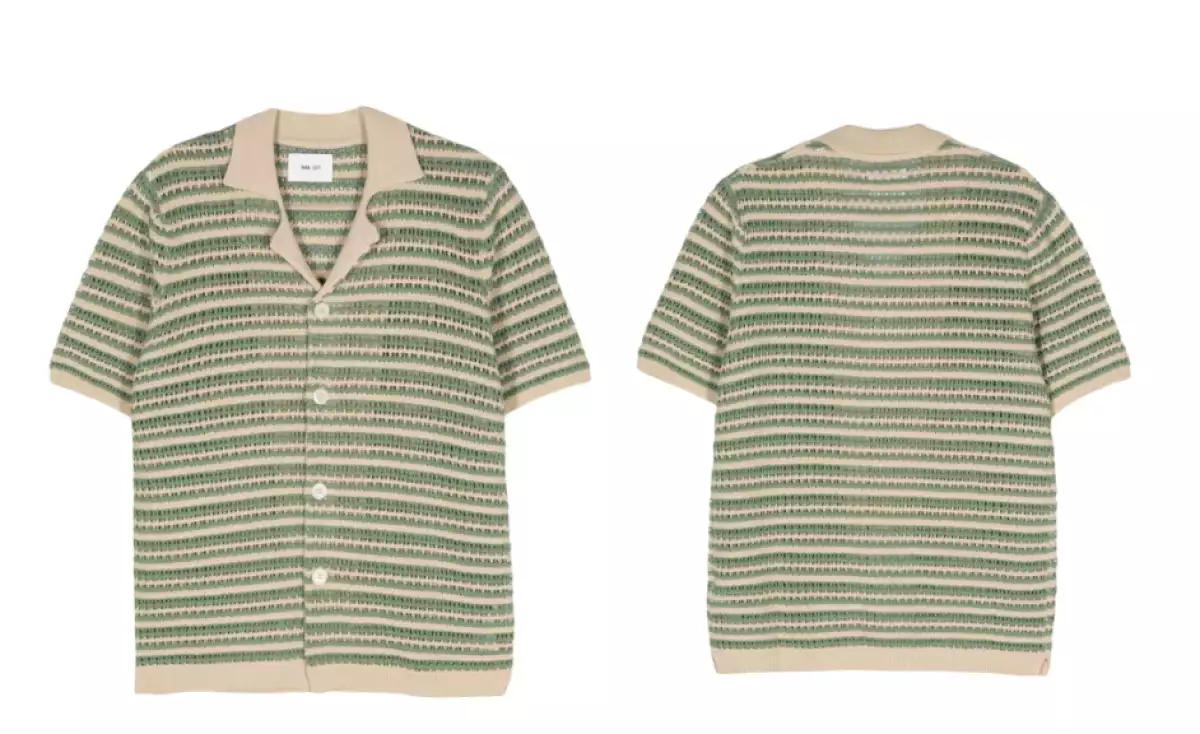 Foto de una camisa de manga corta de crochet para hombre de la marca NN07.