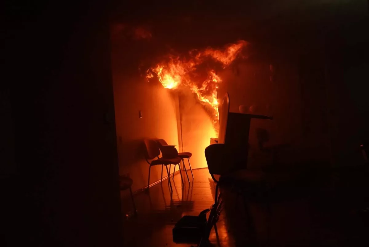 Oficinas SNTE incendio CETEG