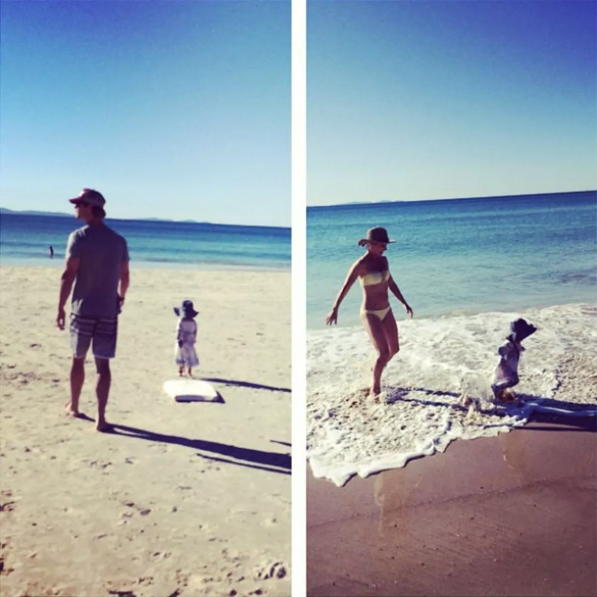 Una de las ventajas de vivir en California es que la familia puede salir a pasear por la playa.