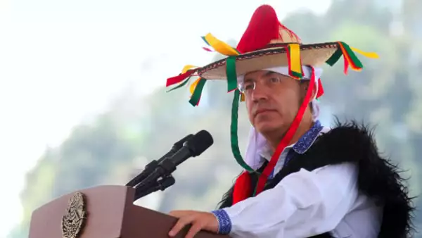 El presidente de Mexico, Felipe Calderon Hinojosa, en San Juan Chamula, Chiapas