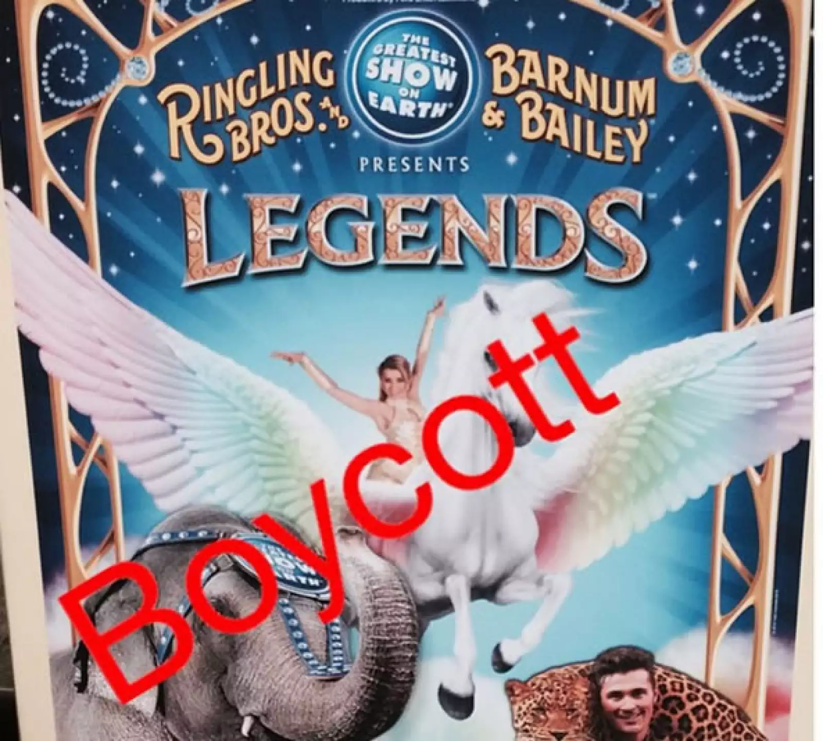 Este póster en contra de la explotación animal en los circos fue una de las últimas imágenes que Lorena compartió en su red social.