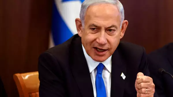 El primer ministro israelí, Benjamin Netanyahu, convoca una reunión del gabinete en la oficina del Primer Ministro en Jerusalén, el 23 de febrero de 2023.