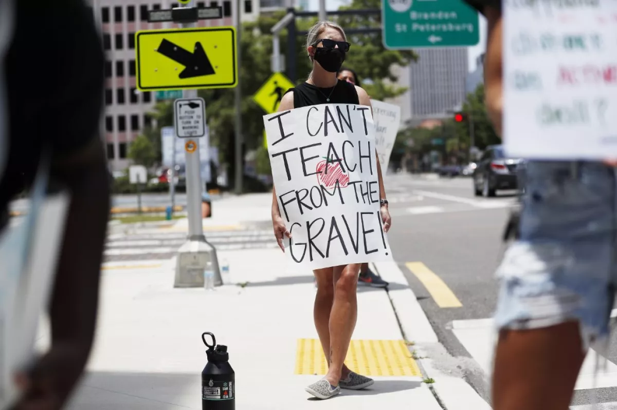 Hillsborough County Florida Teachers Protest Reopening Schools Amid Pandemic