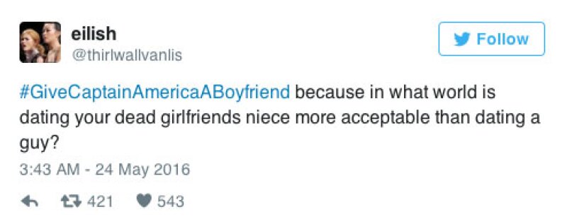 El hashtag #GiveCapitanAmericaABoyfriend se ha hecho viral en Twitter.