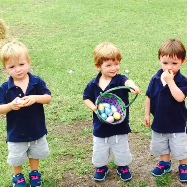 Buscar huevitos de pascua fue una de las aventuras de los triates durante el año.