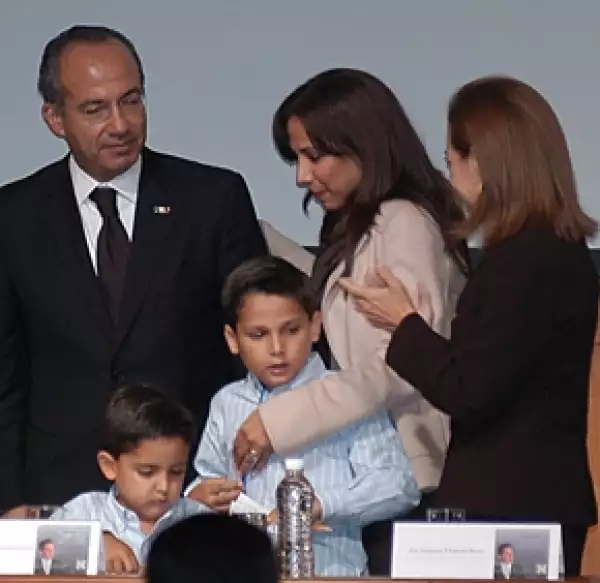 Calderón y la familia de Mouriño.