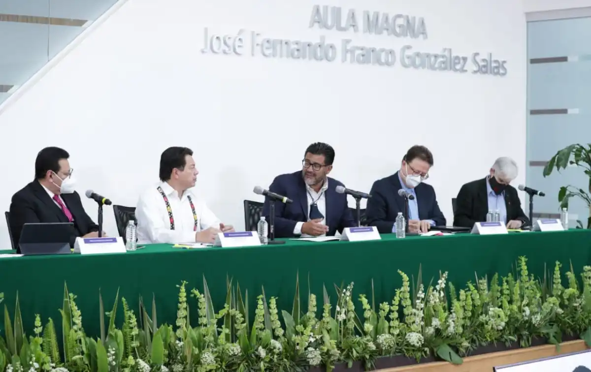Mario Delgado, presidente nacional de Morena, ante los magistrados del Tribunal Electoral del Poder Judicial de la Federación (TEPJF)