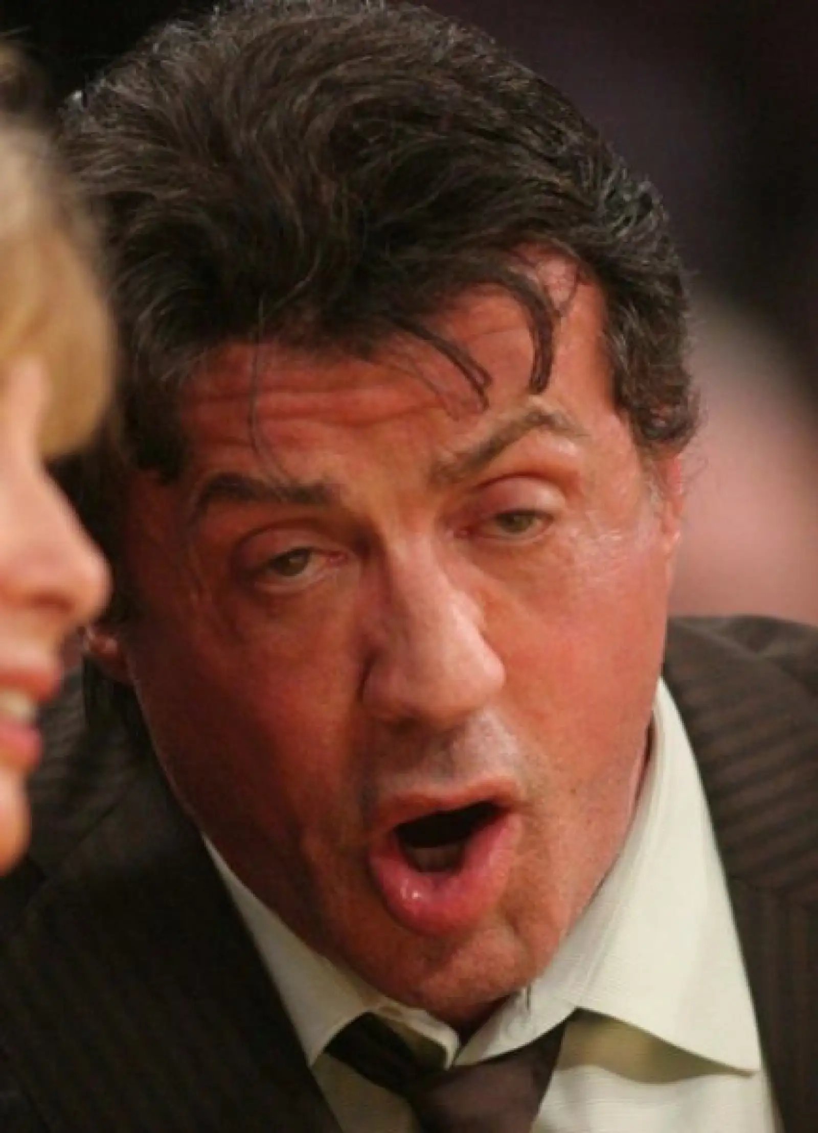 No, Silvester Stallone no está ebrio. Sólo entusiasmado.
