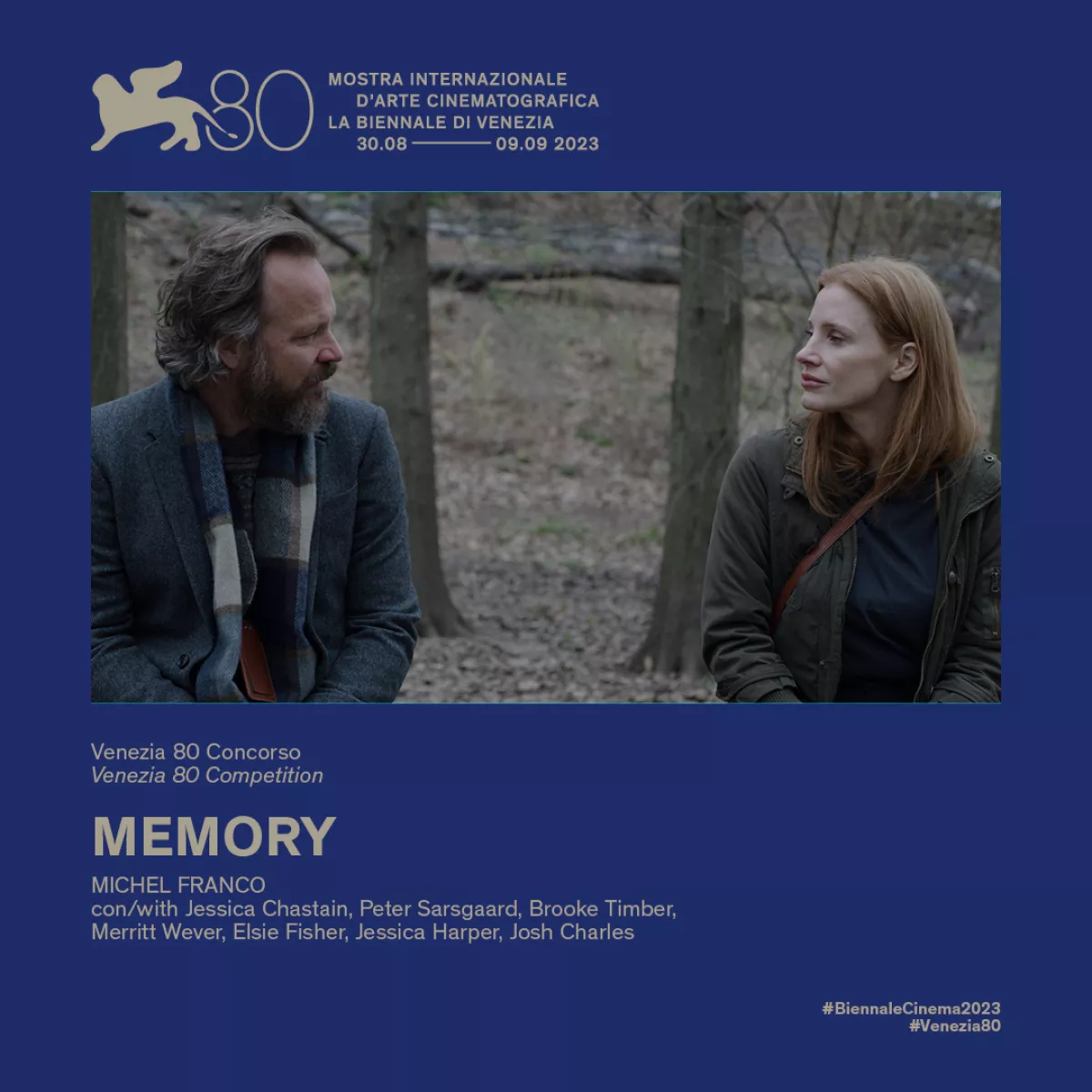 Anuncio oficial de Memory de Michel franco en el Festival de Cine de Venecia. 