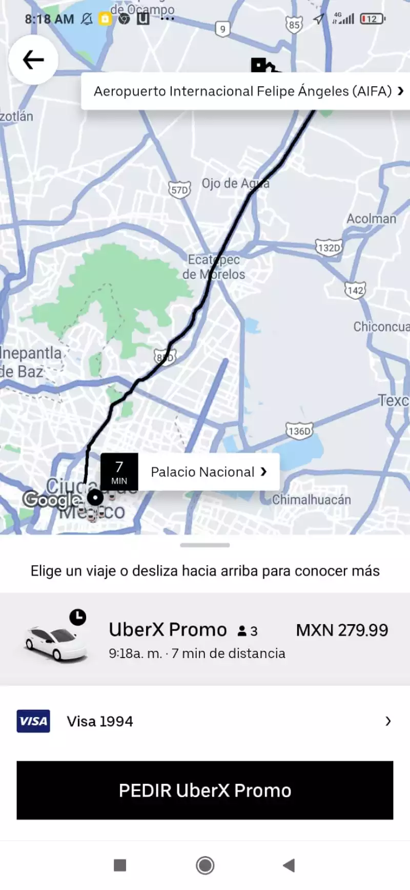 Desde Palacio Nacional, AMLO llega al AIFA en 40 minutos