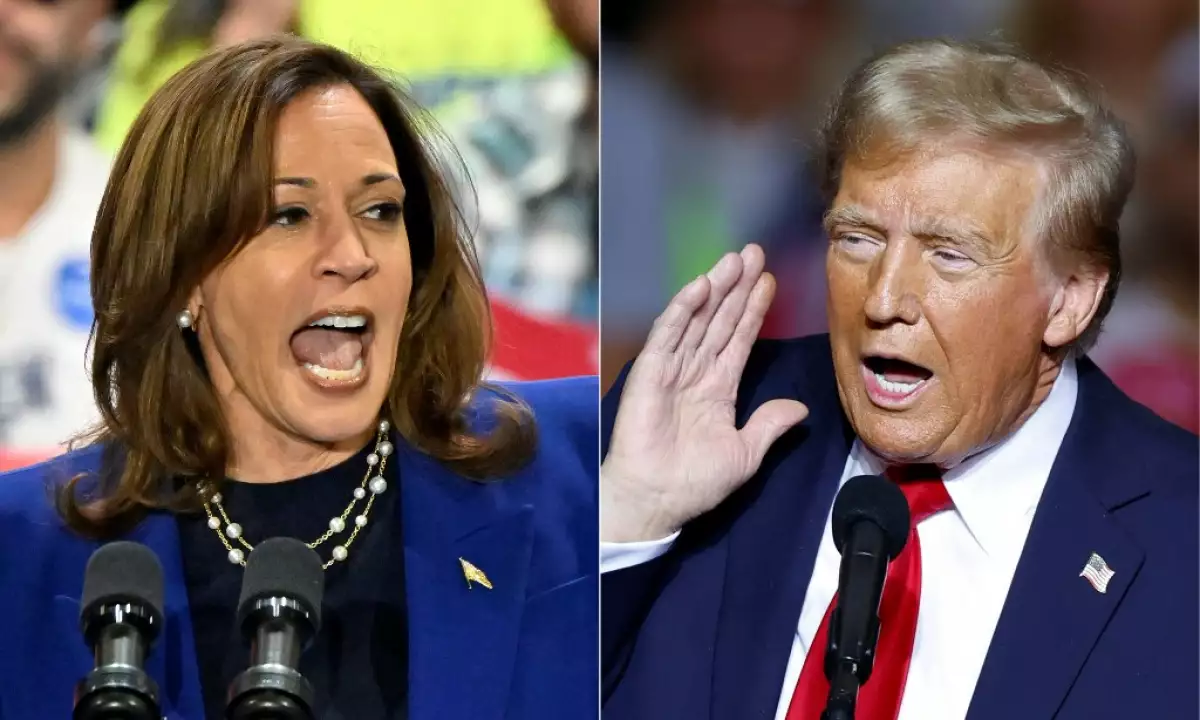 Esta combinación de imágenes creada el 2 de noviembre de 2024 muestra a:
La vicepresidenta de los Estados Unidos y candidata presidencial demócrata Kamala Harris (Izquierda) habla durante un mitin de campaña en el Anfiteatro Craig Ranch en Las Vegas, Nevada, el 31 de octubre de 2024, y el expresidente de los Estados Unidos y candidato presidencial Donald Trump (Derecha) hace gestos mientras habla en un mitin de campaña en el Foro Fiserv en Milwaukee, Wisconsin, el 1 de noviembre de 2024