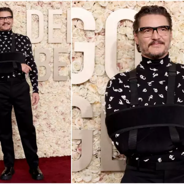 Pedro Pascal en la red carpet de los Golden Globes 2024.