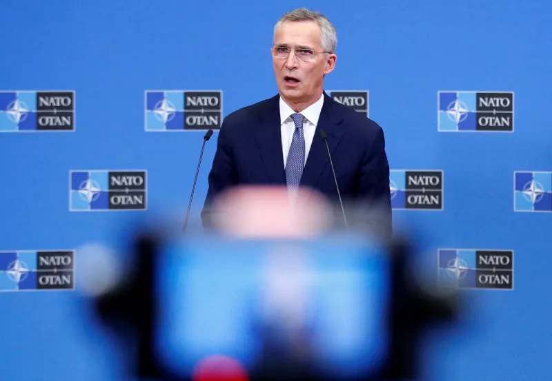 El secretario general de la OTAN, Jens Stoltenberg, habla durante una conferencia de prensa en los cuárteles de la agencia en Bruselas, Bélgica. 