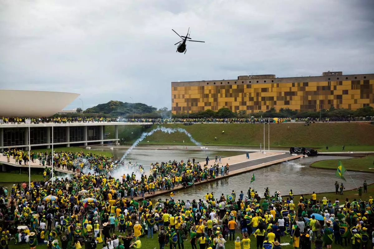 Supporters of Brazil's former President Jair Bolsonaro demonstrate against President Luiz Inacio Lula da Silva, in Brasilia