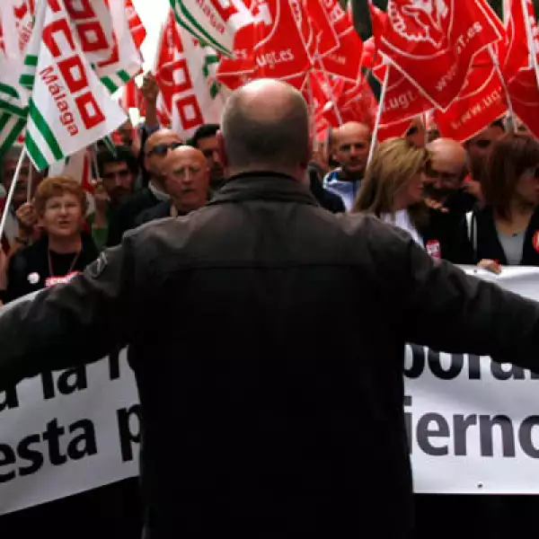 Los trabajadores protestan contra las reformas laborales que implementó el Gobierno de Mariano Rajoy.