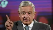 Mexican President Andres Manuel Lopez Obrador speaks during a news conference at the National Palace in Mexico City
