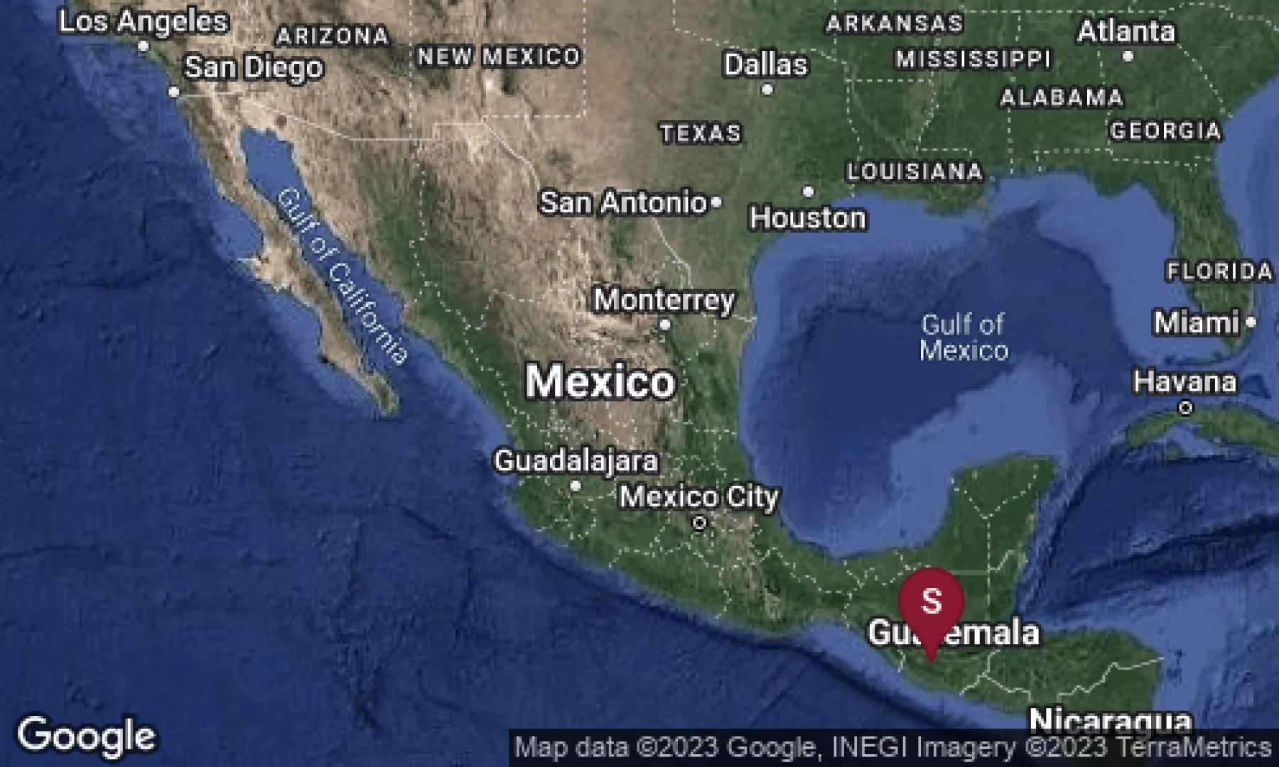 Mapa de la República mexicana que indica que el epicentro del temblor de hoy fue en Chiapas.