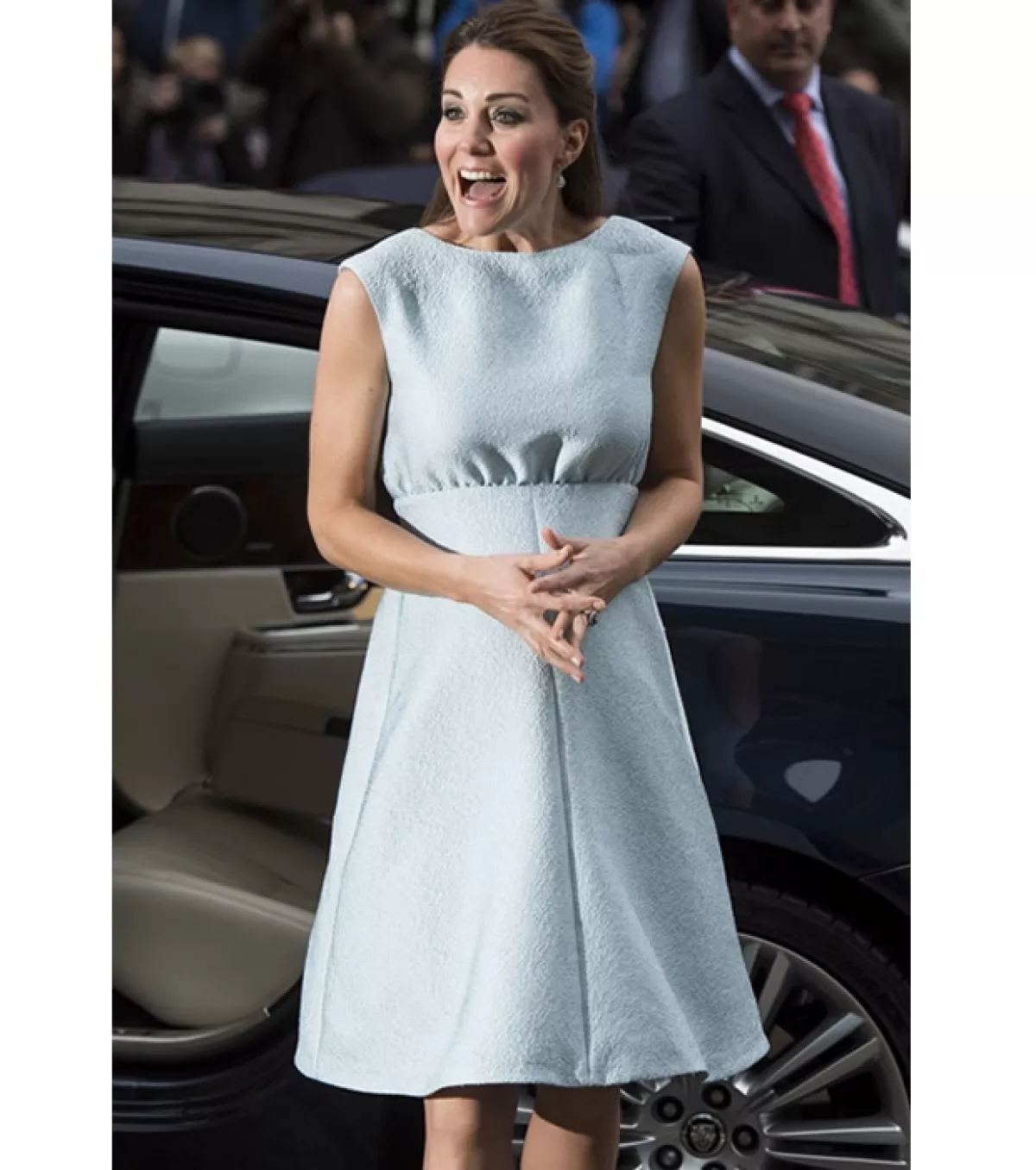 Kate se mostró muy sonriente y contenta durante su visita.