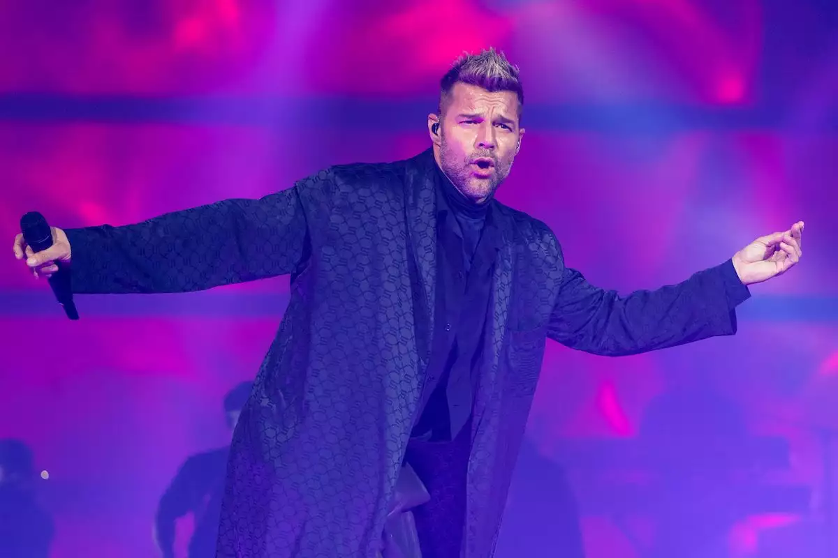 Ricky Martin performs during the co headline tour with Enrique Iglesias at the FTX Arena, Miami, USA - 22 Oct 2021