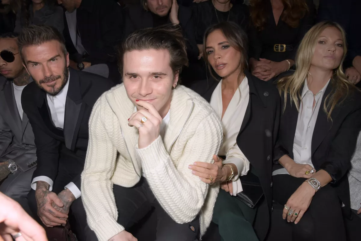  David, Brooklyn y Victoria Beckham