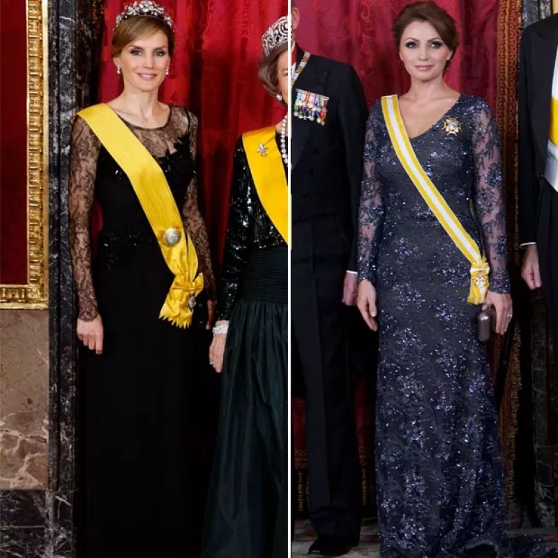 La primera dama de México y la futura reina de España gustaron con sus elecciones de outfit para la cena de gala que ofrecieron los monarcas españoles al presidente Enrique Peña Nieto.