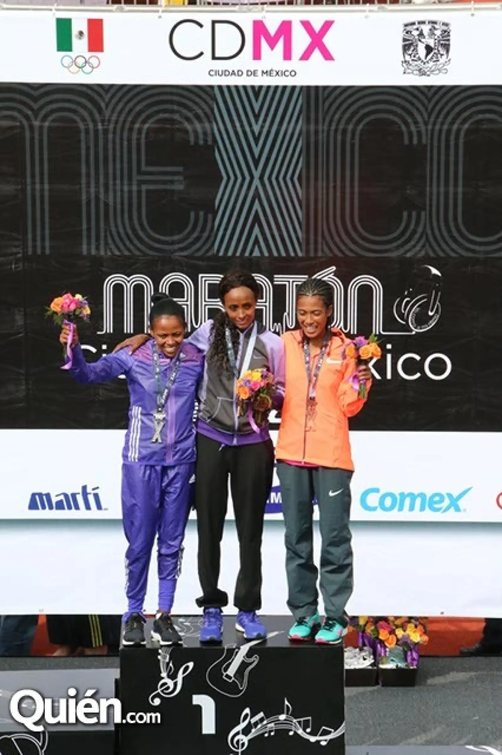Misikir Mekonnen,Amara Alene y Abra Briset